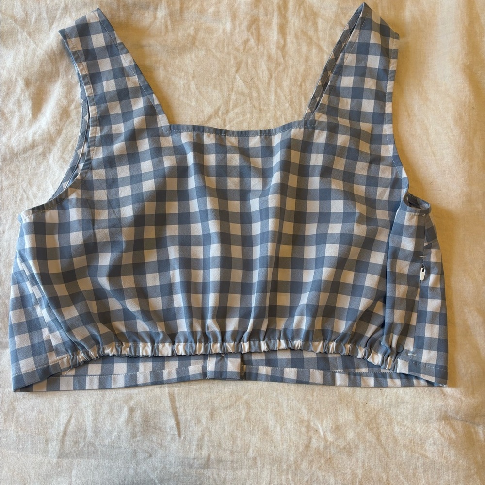 Wayre Travel Short Set in blue gingham - Picture 3 of 11